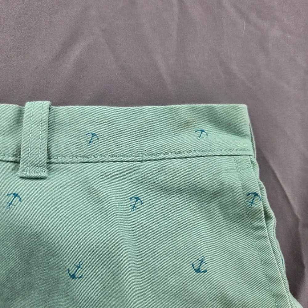 J Crew Men's 35 Green Nautical Anchor Classic Chino Shorts 9